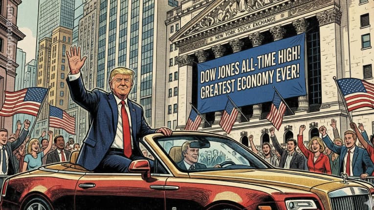 Trump Celebrates Dow Record, Claims Credit for “Greatest Economy Ever”