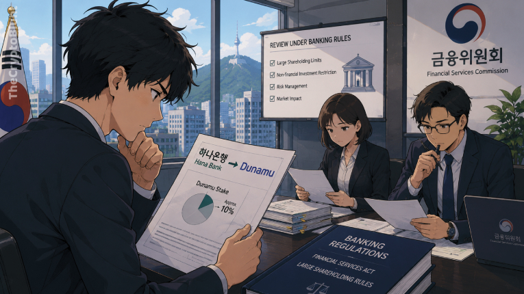 South Korea appraisals Hana Bank’s Stake in Dunamu Under Banking Regulations