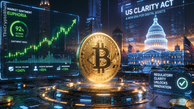 US CLARITY Act Sparks ‘Major Euphoria’ Around Bitcoin, Santiment Says