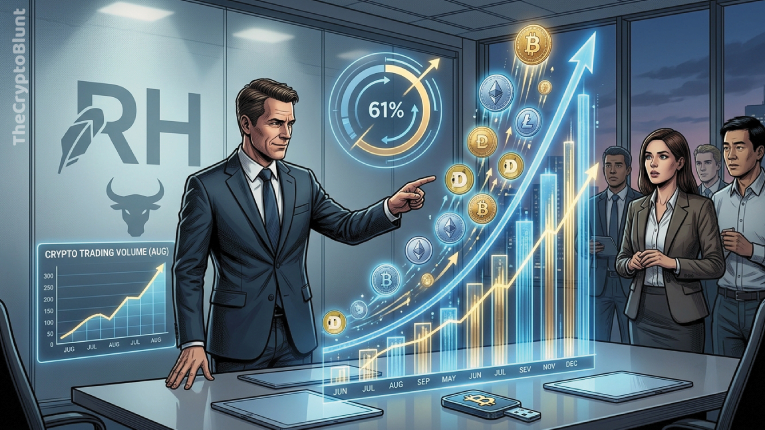 Robinhood Crypto Trading Volume Surges 61% in August